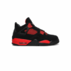 Czerwone buty Jordan 4 "Red Thunder" z charakterystycznymi detalami i logo Jumpman.