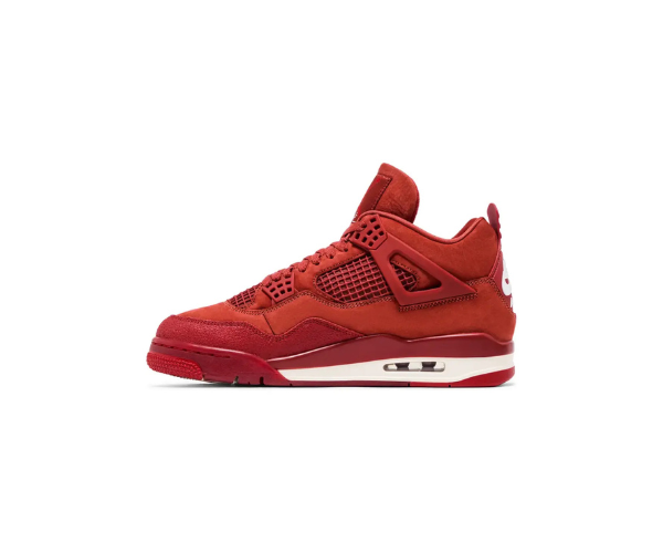 Air Jordan Air 4 Retro OG SP Nigel Sylvester Brick by Brick Jordan 4 Retro Brick by Brick – buty sportowe w szaro-czerwonej kolorystyce z logo Jumpman i systemem amortyzacji Air.