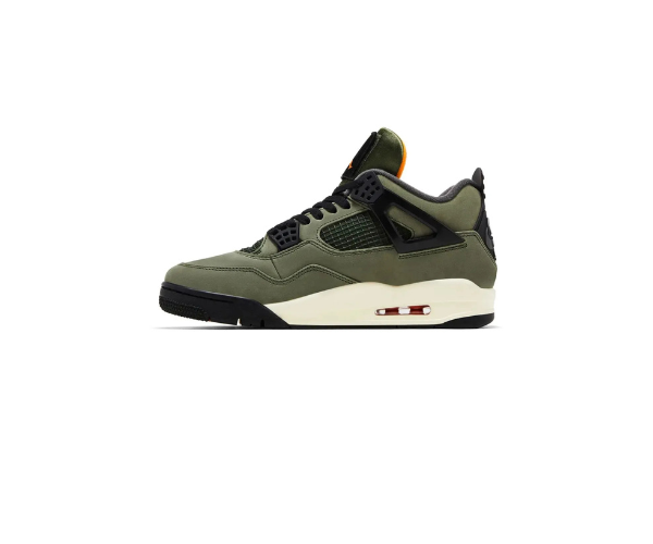 Jordan 4 Undefeated Air Jordan 4 Undefeated 2025 – oliwkowy nubuck / pomarańczowe akcenty / czarne detale / Nike Air na pięcie
